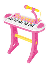 Children's Electronic Keyboard with Stand (Pink) Musical Instrument Toy - Low Angle