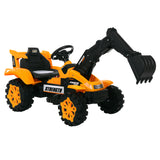 Children's Electronic Ride-on Excavator & Dump Truck, 30kg Capacity - Front View
