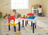 Children's 2-in-1 Building Blocks Table & Chairs Set w/ 100 Blocks - Front View