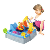 Children's Sand Pit & Box Game With 11 Fun, Playtime Accessories - Front View