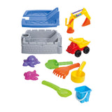 Children's Sand Pit & Box Game With 11 Fun, Playtime Accessories - Side View