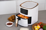 7L Digital Air Fryer (White Rose Gold) 1700W, <200°C, 8 Cooking Settings - Top-Down View