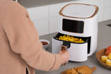 7L Digital Air Fryer (White Rose Gold) 1700W, <200°C, 8 Cooking Settings - Rear View