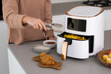7L Digital Air Fryer (White Rose Gold) 1700W, <200°C, 8 Cooking Settings - Close-Up Angle