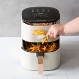 7L Digital Air Fryer with 8 pre-set Touch-control Cooking Programs - Cream - Front View