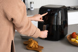 8L Digital Air Fryer (Black) w/ Viewing Window & Basket Insert - Top-Down View