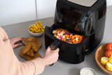 8L Digital Air Fryer (Black) w/ Viewing Window & Basket Insert - Close-Up Angle