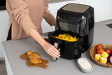 8L Digital Air Fryer (Black) w/ Viewing Window & Basket Insert - Low Angle