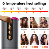 Cordless Ceramic Automatic Hair Curler for Portable Hair Styling - Close-Up Angle
