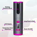 Cordless Ceramic Automatic Hair Curler for Portable Hair Styling - Low Angle