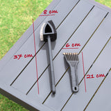 Stainless Steel BBQ Brush and Scraper Blade - Side View