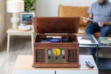Vinyl, Turntable, Wireless Streaming + CD Player in 1 Retro Music Centre - Side View