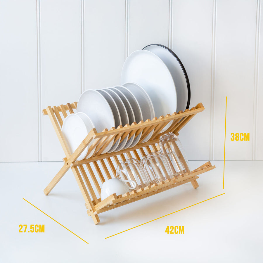 2 Tier Bamboo Dish Rack