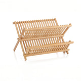 2 Tier Bamboo Dish Rack - Top-Down View