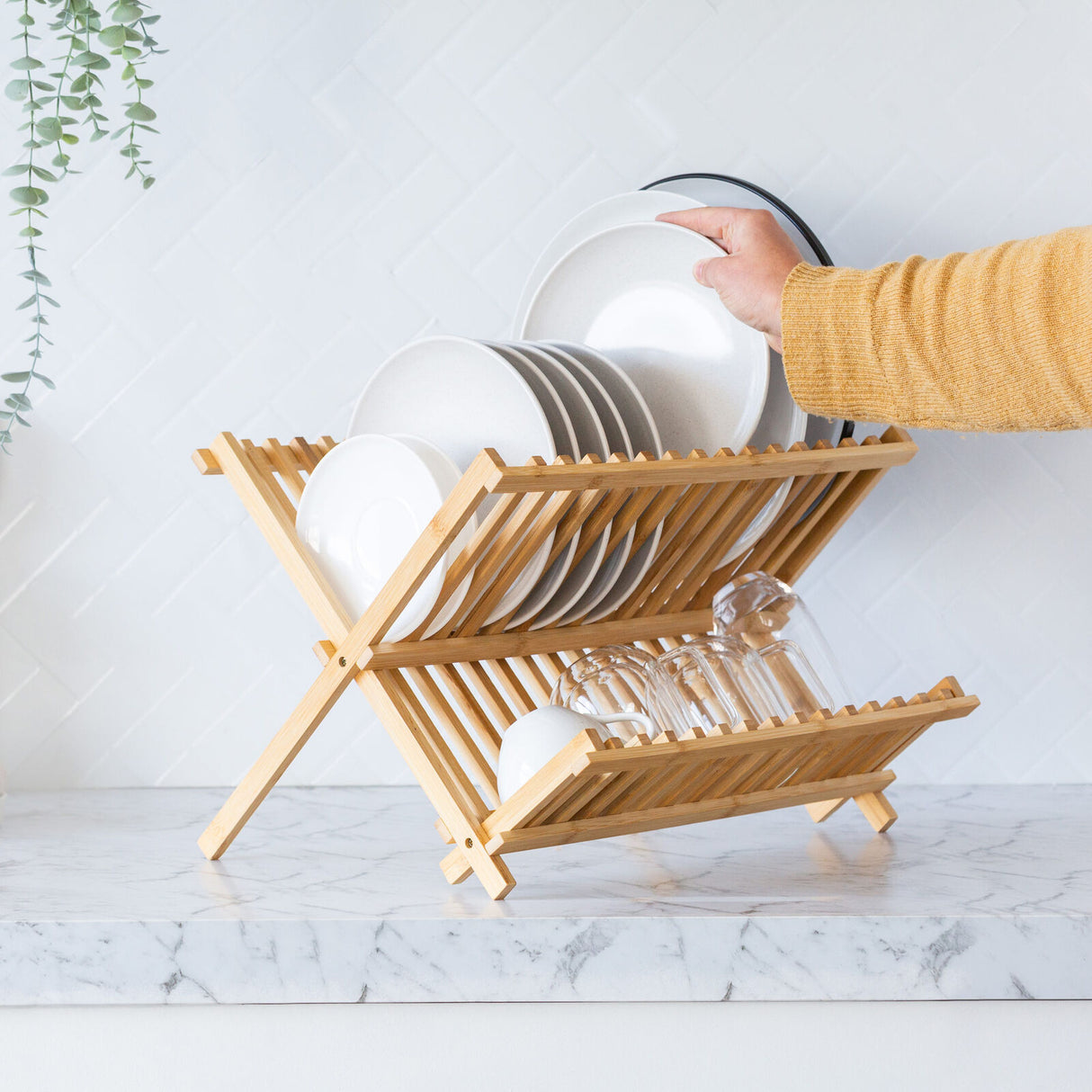 2 Tier Bamboo Dish Rack
