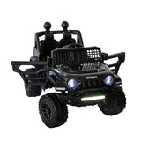 Jeep Inspired Remote Controlled Ride-on Electric Car (Black) - Side View