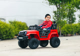 Adventure-Ready Red Jeep-Inspired Remote Control Electric Ride-On Car - Front View