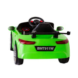 Porsche-inspired Design Ride-on (Green) Electric Car with Parental Remote Control - Close-Up Angle