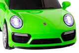 Porsche-inspired Design Ride-on (Green) Electric Car with Parental Remote Control - Low Angle