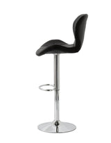 2 Comfortable Bar Stools (Black) w/ Adjustable Height, 90-112cm - Front View