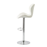 2 Comfortable Bar Stools (White) w/ Adjustable Height, 90-112cm - Rear View