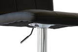 2 Tall Back Paddled Leather Barstools (Black), 90-110cm - 45-Degree Angle