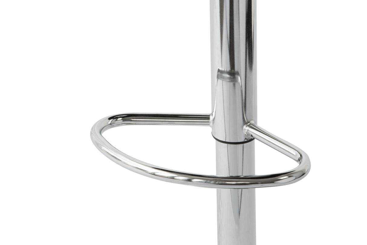 2 Tall Back Paddled Leather Barstools (White), 90-110cm