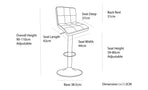 2 Tall Back Padded Leather Barstools (White), 90-110cm