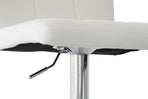 2 Tall Back Padded Leather Barstools (White), 90-110cm