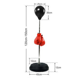 Free-Standing Boxing Set: PU Punching Ball & Boxing Gloves - Front View