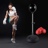 Free-Standing Boxing Set: PU Punching Ball & Boxing Gloves - 45-Degree Angle