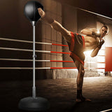 Free-Standing Boxing Set: PU Punching Ball & Boxing Gloves - Rear View