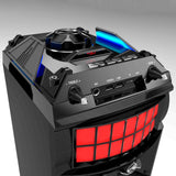 LED Stage Lights Portable Wireless Streaming Speaker with 80W RMS - Close-Up Angle