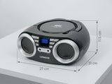 Portable CD Player (Black) 4W Speaker with FM Radio & AUX In