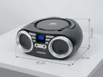 Portable CD Player (Black) 4W Speaker with FM Radio & AUX In