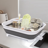 Collapsible Dish Rack with Utensil Section Space-Saving Drying Rack for Compact Kitchens & Camping - Side View