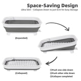 Collapsible Dish Rack with Utensil Section Space-Saving Drying Rack for Compact Kitchens & Camping - Close-Up Angle