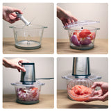 Large Powerful Food Chopper/ Stainless Steel/ 2kg Capacity/ 300W - Top-Down View
