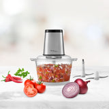 Large Powerful Food Chopper/ Stainless Steel/ 2kg Capacity/ 300W - 45-Degree Angle