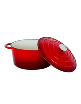 26cm Enamelled Cast Iron French Oven Casserole (4.7L) - Red - Top-Down View
