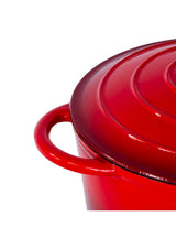26cm Enamelled Cast Iron French Oven Casserole (4.7L) - Red - 45-Degree Angle