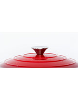 26cm Enamelled Cast Iron French Oven Casserole (4.7L) - Red - Rear View