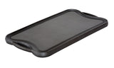 Oil-seasoned Ready to use 50.7x25.8cm Reversible Cast Iron Grill - Black - Side View