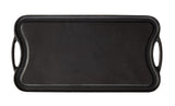 Oil-seasoned Ready to use 50.7x25.8cm Reversible Cast Iron Grill - Black - 45-Degree Angle