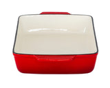 Enamelled Cast Iron 38.5x23cm Rectangular Roaster (3.4L) - Red - Side View