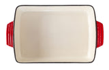Enamelled Cast Iron 38.5x23cm Rectangular Roaster (3.4L) - Red - Top-Down View