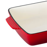 Enamelled Cast Iron 38.5x23cm Rectangular Roaster (3.4L) - Red - 45-Degree Angle