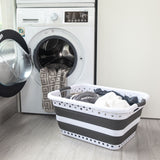 45L Space Saving  Laundry Basket,  Collapsible Hamper for Dorms, RVs, Homes & Garages - Top-Down View