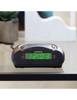 AM/FM Alarm Clock & Radio w/ Green LED Time Numbering - Front View