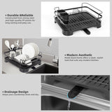 Steel Frame Dish Drying Rack Durable Steel Frame, Removable Utensil Holder, Compact Size for Small Kitchens & Apartments - 45-Degree Angle